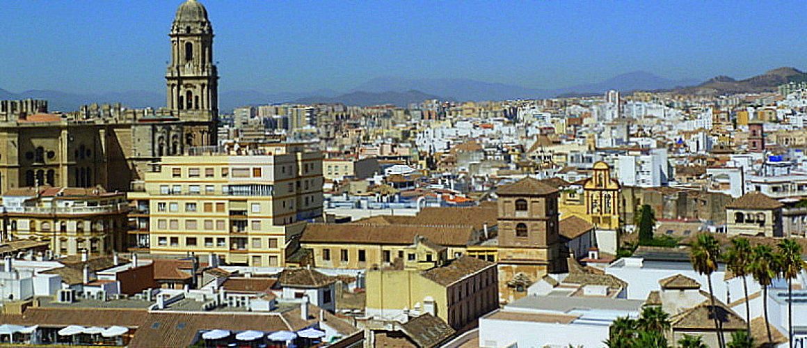 Malaga cathedral and city